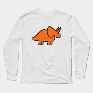 Dinosaur Friend - Orange Triceratops Long Sleeve T-Shirt